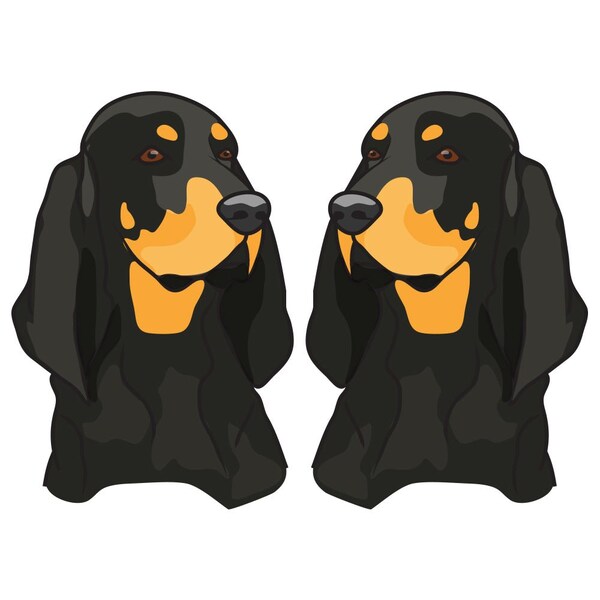 Black And Tan Coonhound Dog Decal, Dog Lover Decor Vinyl Sticker